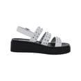thumbnail image 2 of Steve Madden Womens Tera Wedge Studded Platform Sandals White 7.5 Medium (B,M), 2 of 3