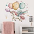 thumbnail image 2 of Adhesivos de pared con dibujos animados de unicornios con globos y estrellas, 40 x 60 cm, 2 of 4