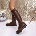 thumbnail image 4 of hzomhy Womens Knee High Boots Round Toe Rear Zipper Low Heel for Casual Daily and Fall Winter Wear, 4 of 9