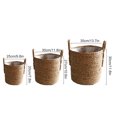 thumbnail image 6 of Seagrass Planter Basket Flower Pots Cover Plant Baskets Hand Woven Plant Basket Storage Plant Containers with Plastic Liners for Indoor Outdoor Flower Pots Decoration 13, 11, 9 Inch (Classic), 6 of 9