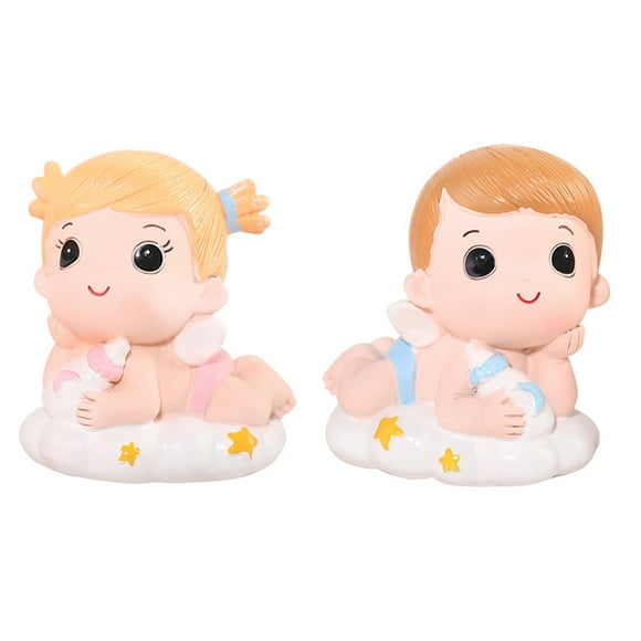 EeaseMX 2 piezas de adornos para tartas de muñeca de bebé, divertidos y elegantes.