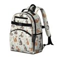 thumbnail image 2 of Multicolor Cat and Flower White Pattern Cute School Backpack Bag for School with Padded Back and Adjustable Shoulder Straps 15.25"x11.5"x5.25", 2 of 4