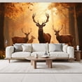 thumbnail image 2 of Wallpaper Majestic Red Deer Stags Standing Golden Autumn Forest Peel and Stick Wall Murals 69"H x 96"W Removable PVC Wall Paper Self-Adhesive Wall Paintings Art Decor for Bedroom Living Room, 2 of 7