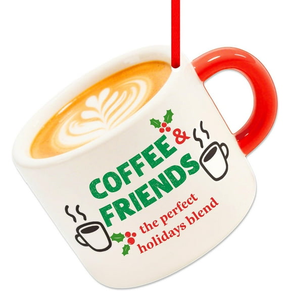 WaaHome Coffee Ornaments for Christmas Tree - Coffee Friends Hanging Ornaments Decorations CoffeeCup Christmas Ornament Hanging Decor Coffees Ornament Keepsake Gifts for Women Friends CoffeeLovers