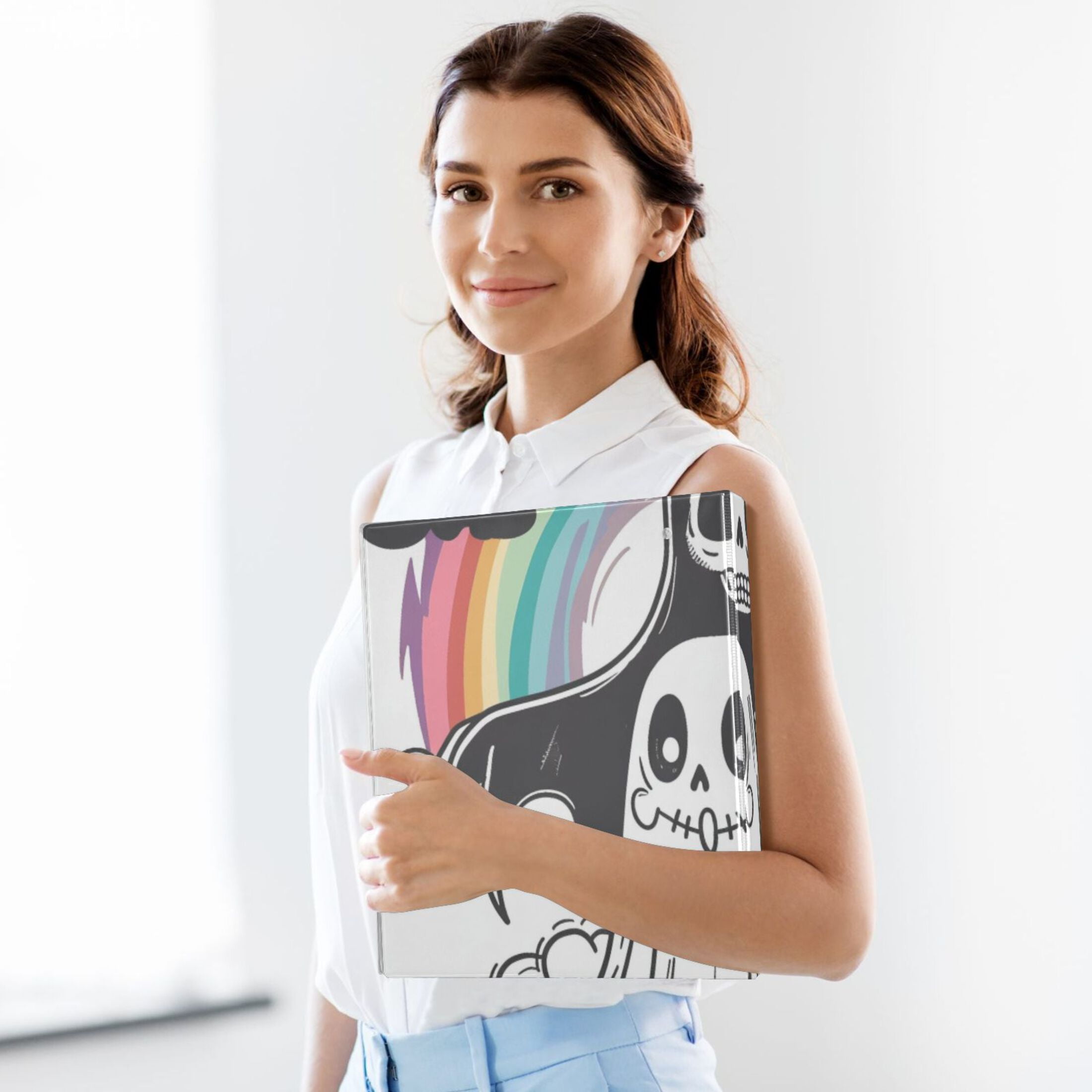 Rainbow Gost 3 Ring Binders 1.5 inch Hardcover File Folders with Interior Pockets A4 Size Organizer for School Office Hospital