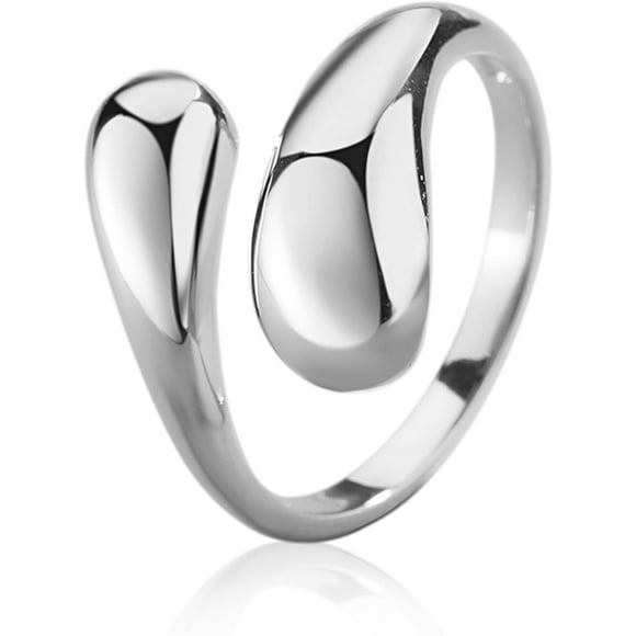 ORUYROP Teardrop Chunky Rings for Women Thick Statement Rings Adjustable Chunky Gold Rings Simple Stackable Band Rings