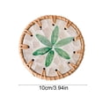 thumbnail image 3 of TIMIFIS Wooden Seashell Coasters, Home Decor Rattan Ceramic Heat Insulating Saucer Seashell Floral Pattern Saucer Tea Saucer Coffee Table Hand Woven Non Scaldable Seashell Mats, 3 of 6