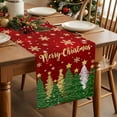 thumbnail image 4 of Christmas Table Runner, Merry Christmas Cotton Linen Dresser Scarves Holiday Table Decor for Home,Kitchen,Dining Room,Indoor,Outdoor,13X120 Inches Extra Long, Gold Star Xmas Tree Snowflakes, 4 of 8