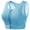 Blue, variant on Front Zipper Racerback Sports Bra for Women, High Impact & Molded Cups, Supportive for Running Gym