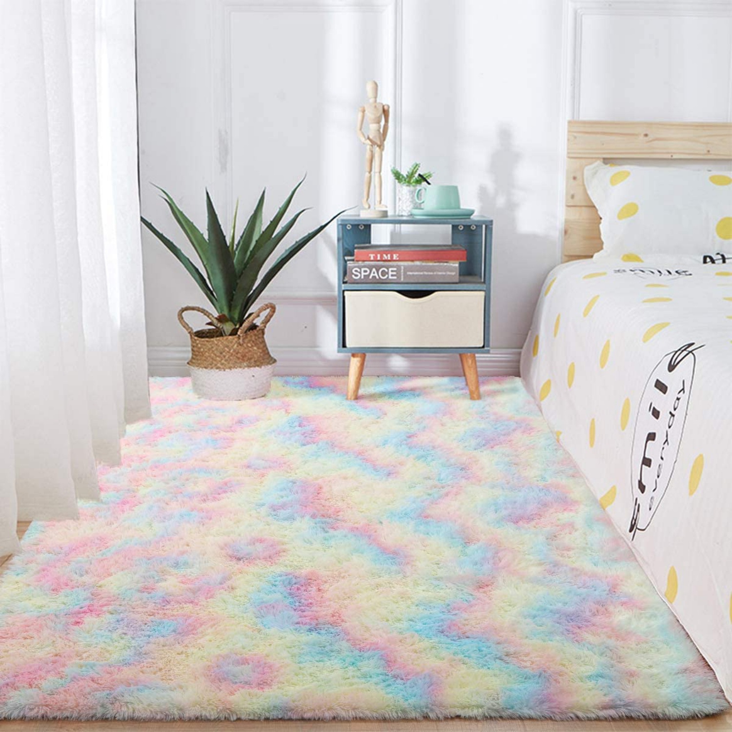 Rainbow Area Rug for Kids Play Room Warm Soft Luxury Rug Plush Throw Rugs High Pile Rug Handmade Knitted Nursery Decoration Rugs Baby Care Crawling Carpet, 3ft x 5ft - image 2 of 7