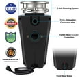 thumbnail image 2 of Eco Logic 1/3 HP Continuous Feed Garbage Disposal, Ultra-Quiet and Compact with Cord 10-US-EL-4-3B, 2 of 6