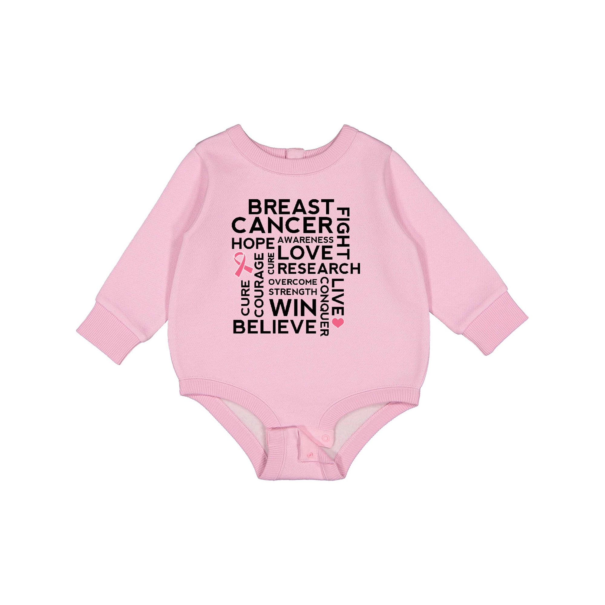Inktastic Breast Cancer Awareness Month Saying Baby Fleece Bodysuit