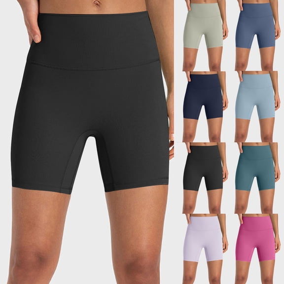 Hrsba Yoga Shorts for Women Summer Stretch Fast Drying Outdoor Running Fitness Workout Casual Bottoms