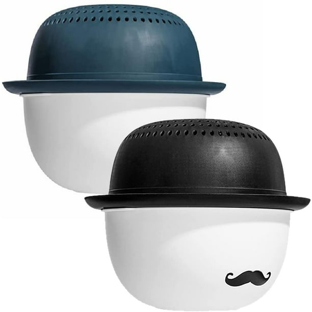 Cuenco con colador, 2 piezas de doble capa de drenaje para lavabo, colador multifunción de plástico para frutas y verduras, colador de cocina para drenaje y almacenamiento, color azul y negro