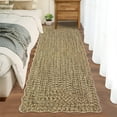 thumbnail image 2 of GlowSol 2'x8' Scalloped Edge Hallway Runner Rug Modern Braided Print Pattern Runner Rug Bedside Non Slip Runners for Kitchen Laundry, Natural, 2 of 8