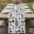 thumbnail image 4 of Farmhouse Country Table Runner - 72 Inch Long Retro French Garden Horse Swan Cotton and Linen Blended Dress Scarves Farmhouse Table Runner for Kitchen Dining, Coffee Table, 13" x 72", 4 of 8