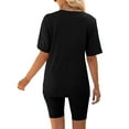 thumbnail image 5 of Dyegold 2 Piece Outfits For Women Summer Casual Oversized T-Shirt Tops Biker Shorts Set Workout Sports Tracksuit Plus Size, 5 of 7