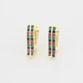 thumbnail image 3 of Aretes Dama Churumbela Zafiro, Rubí y Esmeralda Oro 14K Lam dorado Unitalla, 3 of 7