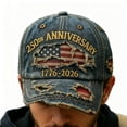 thumbnail image 5 of Retro Denim America 250th Anniversary Cap - 1776-2026 Washed Distressed USA Patriotic Hat, 5 of 9