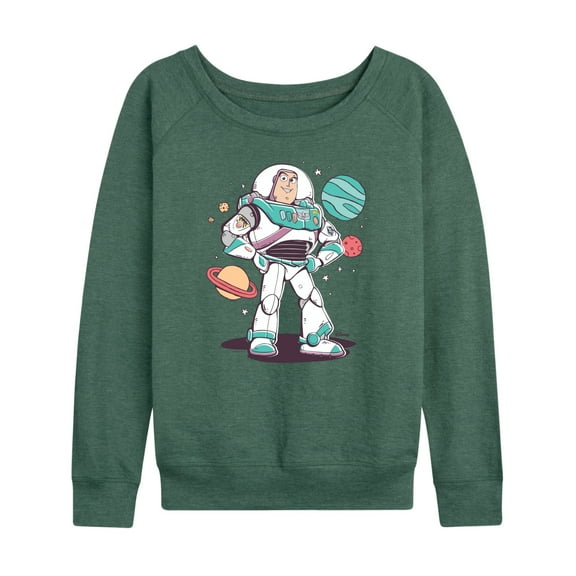 Toy Story 4 - Buzz And Planets Sketchy - Women's Lightweight French Terry Long Sleeve Shirt