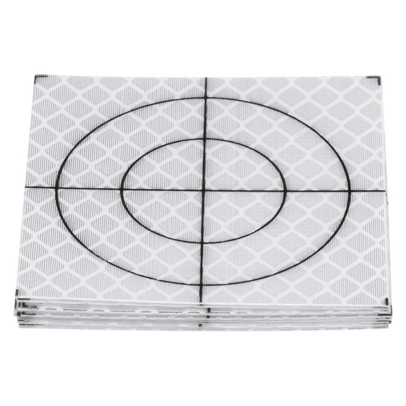 10 Packs Reflector Target Sheets 60mm Self Adhesive Reflective Tape Survey Target for Total Stations, White