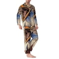 thumbnail image 2 of KLL Eagle With USA Flags Sleepwear Mens Flannel Pajamas,Long Cotton Pj Set, 2 of 7