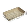 thumbnail image 3 of Imitation Rattan Woven Storage Basket | Rectangular Wicker Tray for Kitchen Countertop & Bathroom Organizer | Plastic Multicolor Tray, 3 of 6