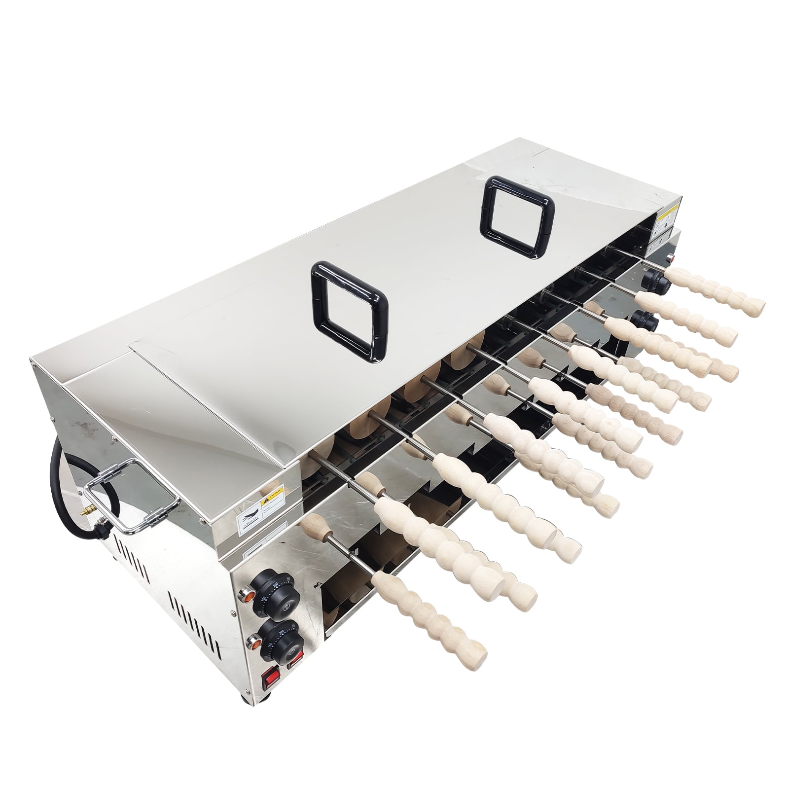 Electric Double-Layer Chimney Cake Baking Machine Baking Oven Grill Chimney Rolling Machine 220V