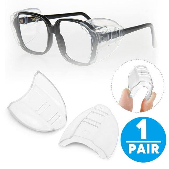 2 Pair Clear Universal Flexible Protective Side Shields for Eye Glasses Safety Glasses