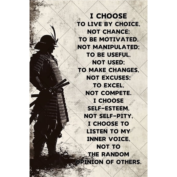 Noete Motivational Tin Sign Inspirational Warrior Quotes Metal Wall Art, 8x12 Inch Rustic Home Gym Office Decor for Men, Fighters & Fitness Lovers