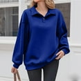 thumbnail image 5 of DAFPZW Women Quarter Button Up Collar Sweatshirt Oversized Long Sleeve Tops Fall Fashion Pullover Winter Shirts, 5 of 8