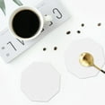thumbnail image 4 of Zufioo White Print Leather Coaster Set, Decorative PVC Coasters 4-pack - Scald and Stain-resistant, Suitable for Home, Cafes, Restaurants-Octagon, 4 of 6