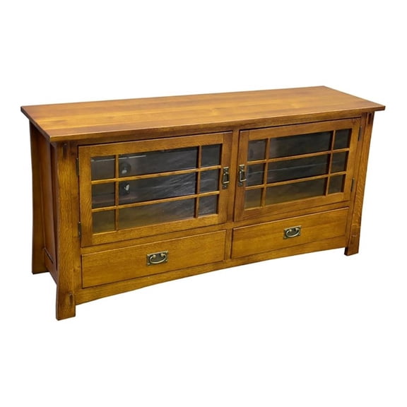 Pemberly Row Traditional Wood TV Stand for TVs up to 60" in Cherry