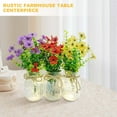 thumbnail image 6 of Historyli 6 Piece Mason Jar Centerpiece, Glass Mason Jar with Colored Daisies and LED Lights, Mason Jar Flower Table Decoration for home Decore, 6 of 7