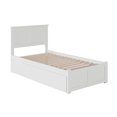 thumbnail image 4 of Madison Platform Bed with Flat Panel Foot Board and Twin Size Urban Trundle Bed in Multiple Colors and Sizes, 4 of 7