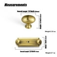 thumbnail image 2 of Goo-Ki Oval Brushed Gold Cabinet Knobs with Square Backplate, Zinc Alloy Cabinet Handles Hardware for Cupboard,Dresser & Drawer, 6 Packed, 2 of 7
