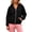 #1Black, variant on Womens Zip Up Hooded Sweatshirt Full Zip Kangaroo Pocket Casual Jacket