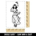 thumbnail image 2 of Indian Kathak Dancer Kathakan Rectangle Rubber Stamp Stamping Scrapbooking Crafting - Small 1.7in, 2 of 7