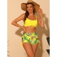 thumbnail image 4 of DARING DIVA Drawstring Bikini Sets Tropical Print Bathing Suits S Yellow, 4 of 6