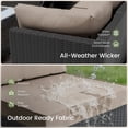 thumbnail image 3 of Patio Furniture Set - All-Weather - 7 Piece Patio Outdoor Conversation Set, Modular Wicker Rattan Sectional Sofa for Backyard, Garden, Poolside, Balcony, Porch, Patio, Black/Khaki, 3 of 7