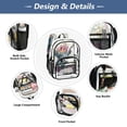 thumbnail image 5 of PVC Transparent Backpacks Clear Backpack for Travel and Outings Highland Cow with Wildflowers, 5 of 7