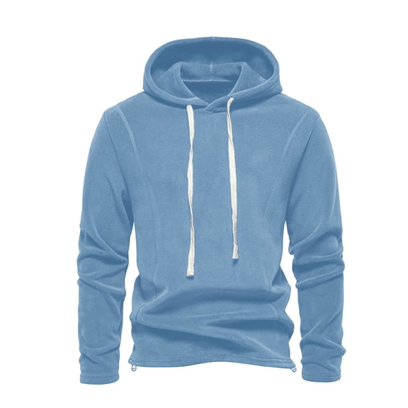 Chiccall Mens Fleece Hoodie Long Sleeve Drawstring Soft Hooded Sweatshirts Warm Casual Athletic Workout Pullover with Pocket