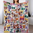 thumbnail image 1 of Manta de dibujos animados SuperKitties, súper suave, acogedora y cálida manta de felpa para niños y niñas, mantas de franela ligeras y difusas para sofá, cama, viajes, camping, regalos de 40 x 30, 1 of 8