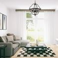 thumbnail image 5 of 6-Light Farmhouse Chandelier Matte Black Pendant Lighting for Kitchen Rustic Vintage Hanging Light Fixture for Dining Room, Living Room, Hallway, Bedroom, Entryway, 5 of 7
