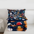 thumbnail image 5 of Erosebridal Ball Print Initial Letter S Twin Comforter Sets,Boys Ball Sport Baseball Football Pattern Bedding Set,Reversible navy blue,2-Piece, 5 of 7
