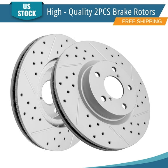 YXPCARS 2PCS Front Brake Rotors (982488LR), Drilled & Slotted Disc Rotors Kit for 2017-2023 Subaru Impreza