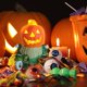 thumbnail image 2 of Caballero de calabaza brillante de Halloween, estatua de caballero de calabaza de Halloween, estatua de caballero de calabaza, estatua de decoración de Halloween, jardín al aire libre, patio, porche, decoración de Halloween (verde) oso de fresa Electrónica, 2 of 5