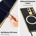 thumbnail image 3 of Compatible Samsung Galaxy S23 Plus Leather Case [Compatible with MagSafe],Magnetic Hybrid Electroplate Leather Silicone TPU Shockproof Protective Case for Galaxy S23 Plus Phone Case Slim Black, 3 of 14