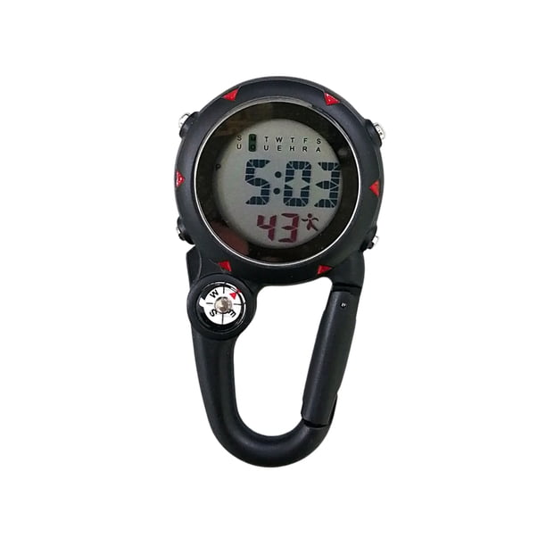 Matsuzay Mosquetón Clip relojes deporte reloj moda electrónico luminoso reloj hombres temperatura montañismo relojes regalo Kits de experimentos de química Negro