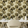 thumbnail image 2 of Ambesonne, Peony Pattern Peel & Stick Wallpaper for Home, Simple Floral Boho, 13"x72", Pale Khaki Olive Green, 2 of 5